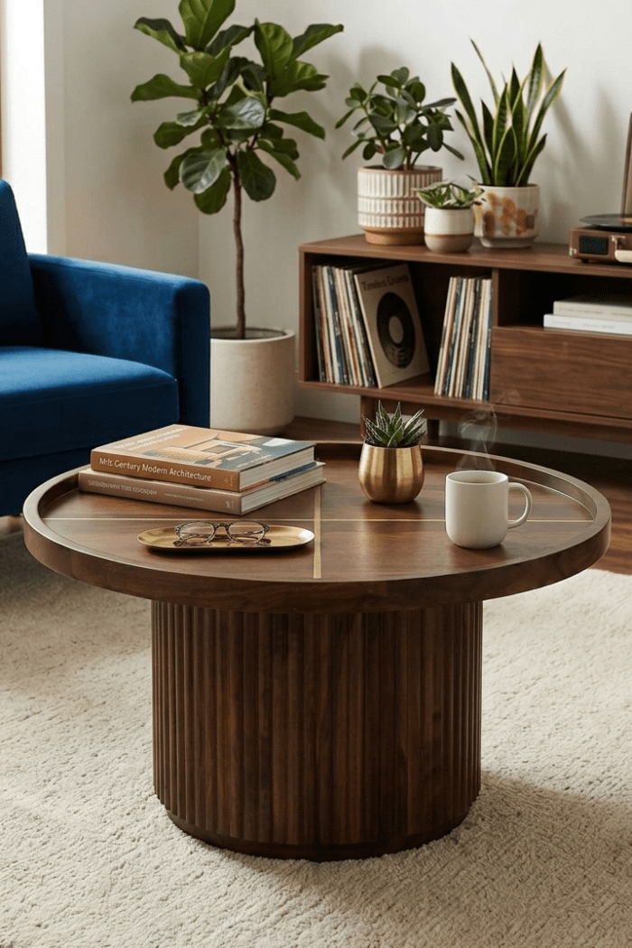 Regal Fluted Drum Coffee Table