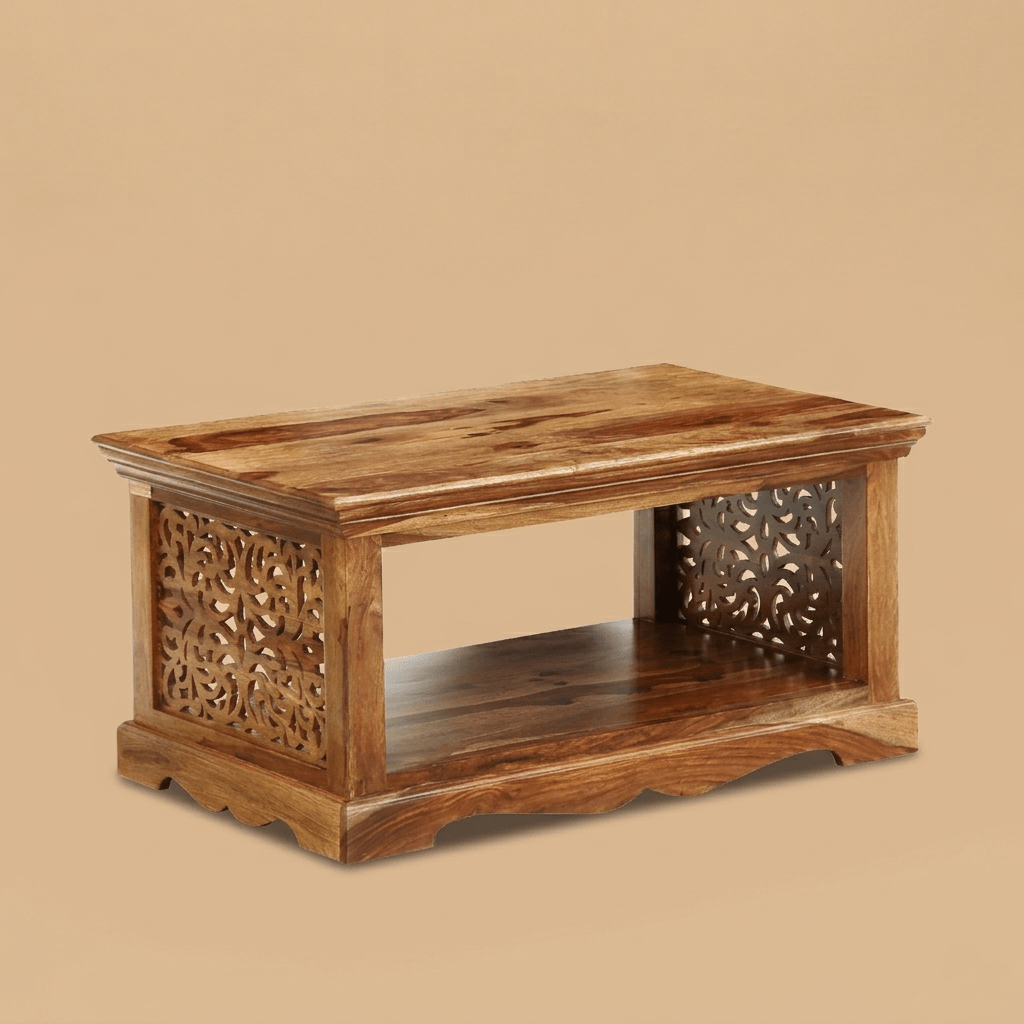 Jaalika Coffee Table in Rustic Teak Finish