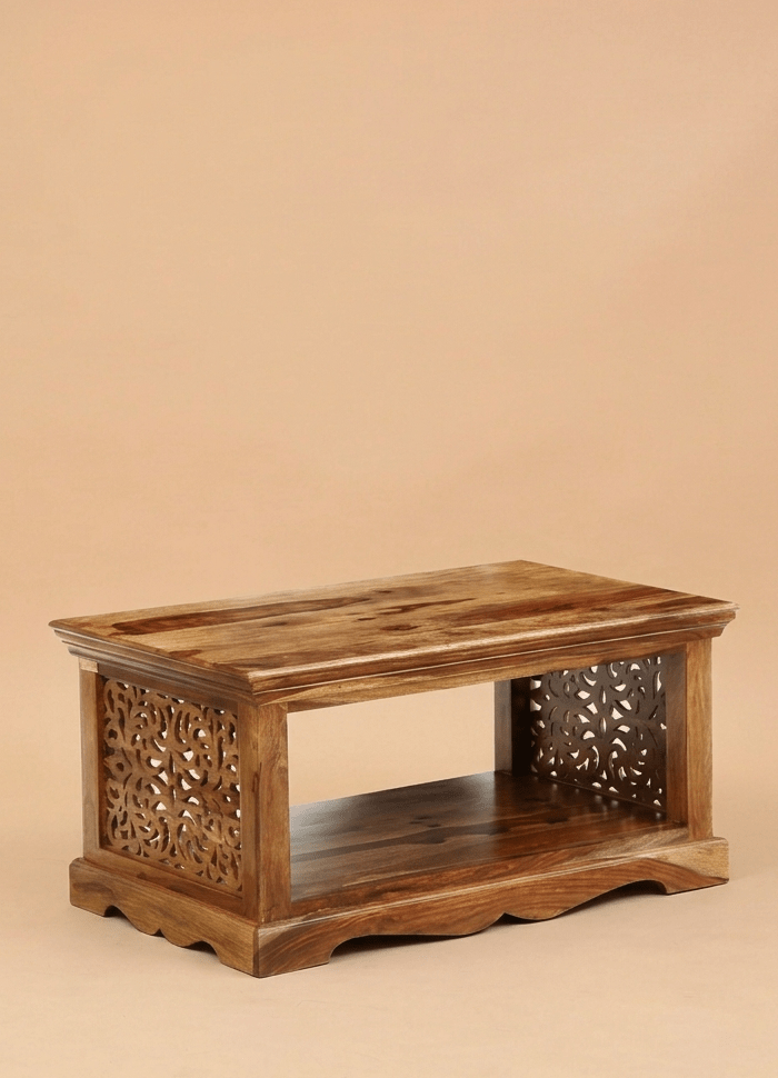 Jaalika Coffee Table in Rustic Teak Finish