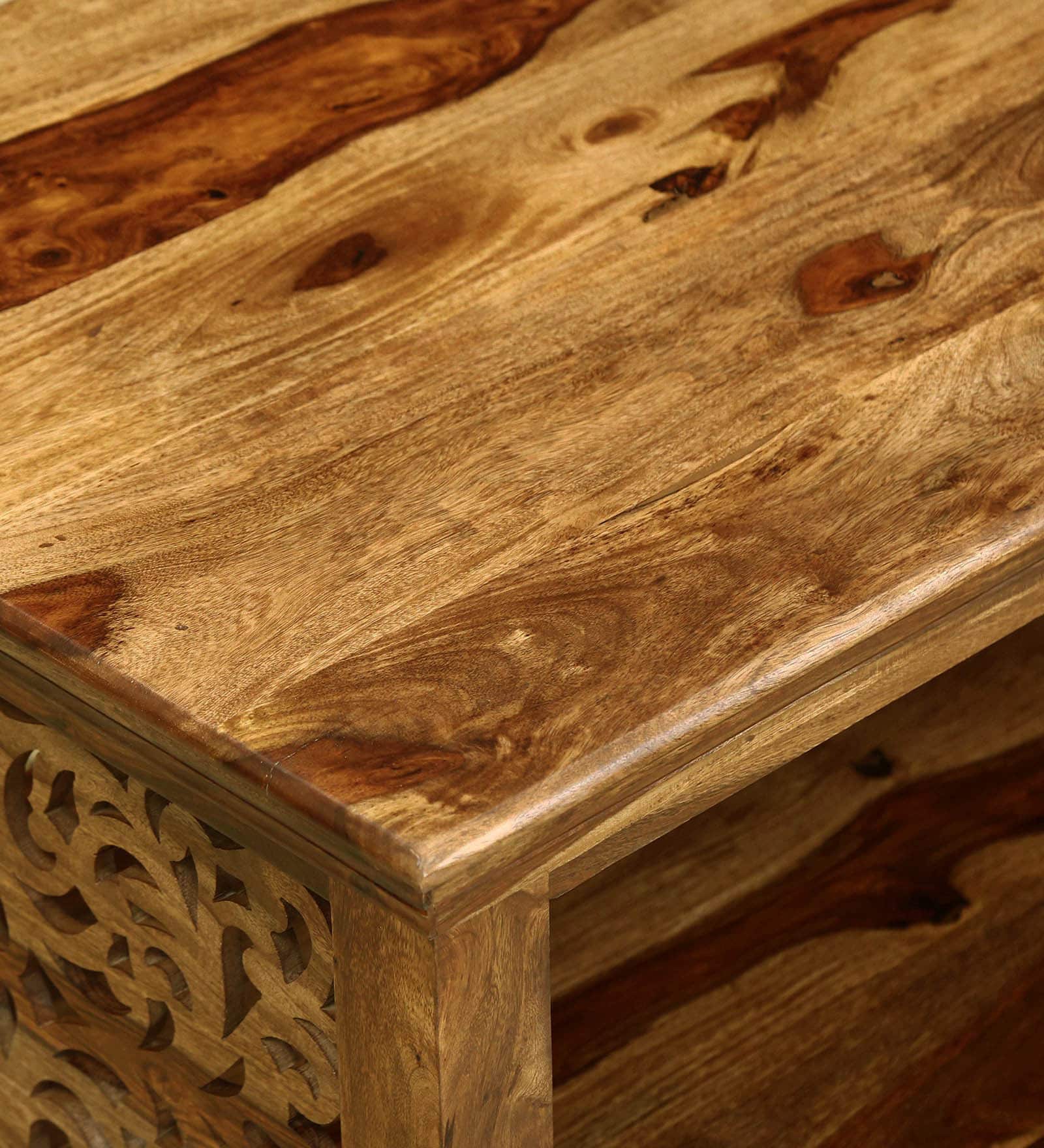 Jaalika Coffee Table in Rustic Teak Finish - Image 6