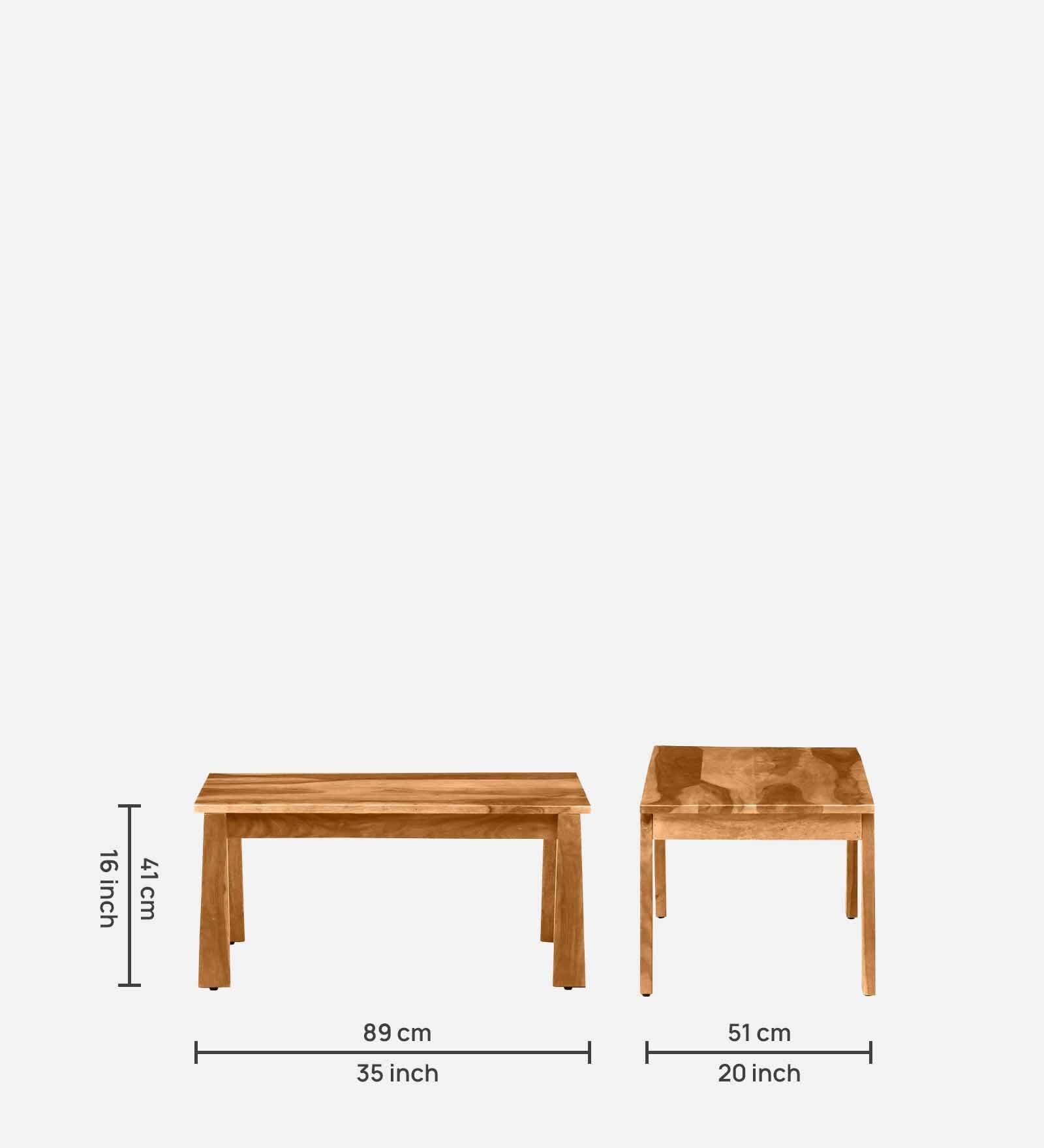 Orvane Solid Wood Coffee Table with Rustic Teak Finish - Image 6