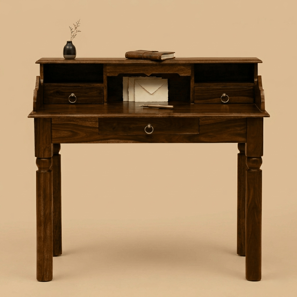 Aurex Varnis Writing Desk in Provincial Teak Finish