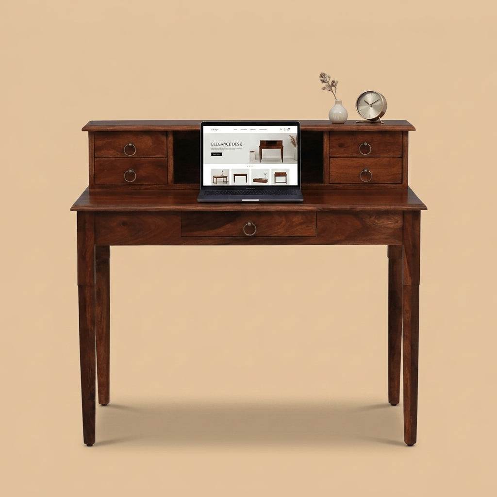 Aurex Brivon Writing Desk  in Honey Oak Finish