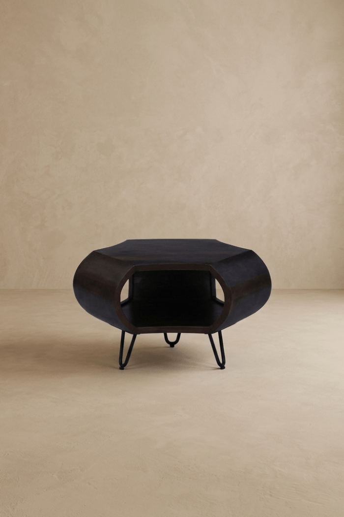 Zenvor Sculpt Coffee Table with Dark Walnut Finish