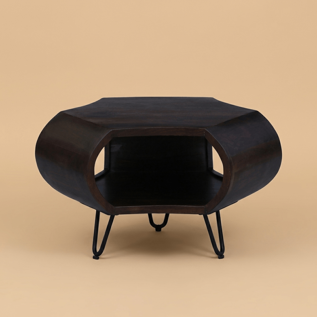 Zenvor Sculpt Coffee Table with Dark Walnut Finish