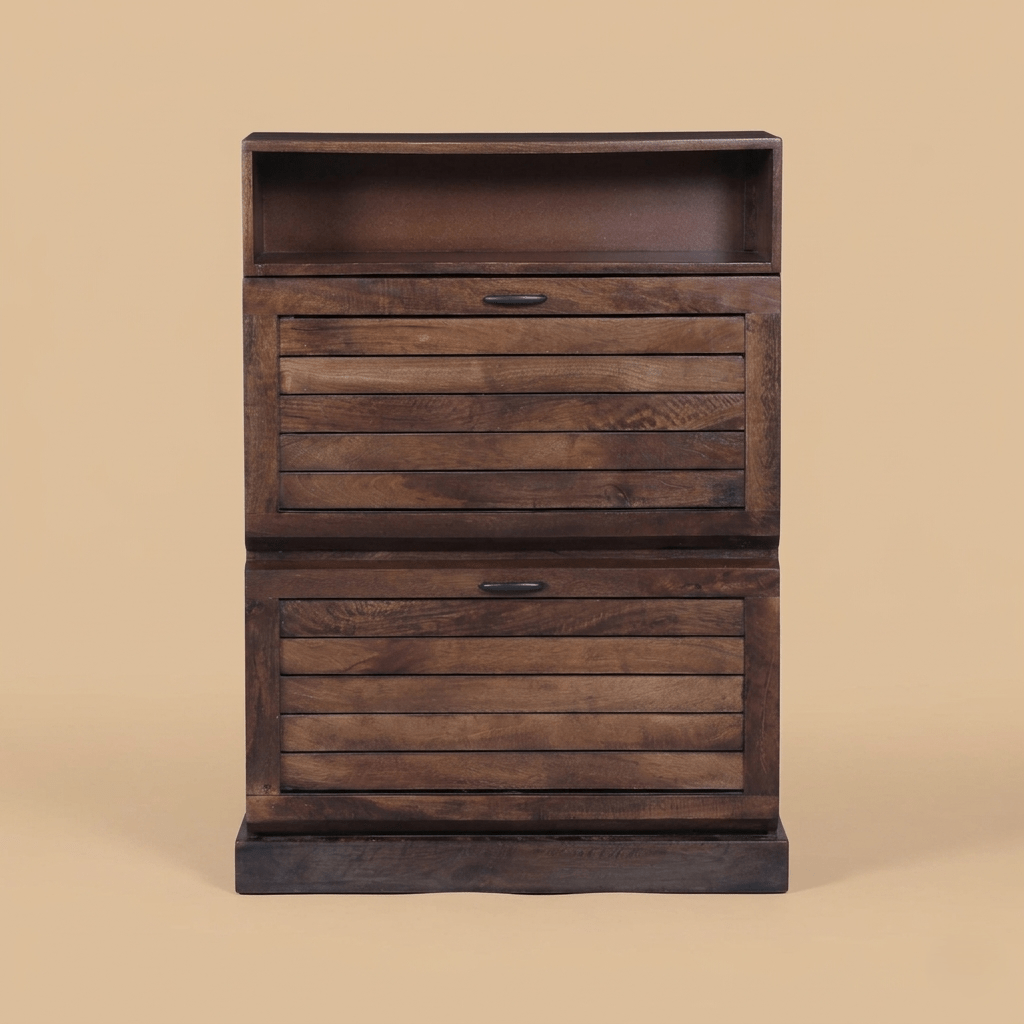 Virello Sheesham Shoe Cabinet in Provincial Teak  Finish