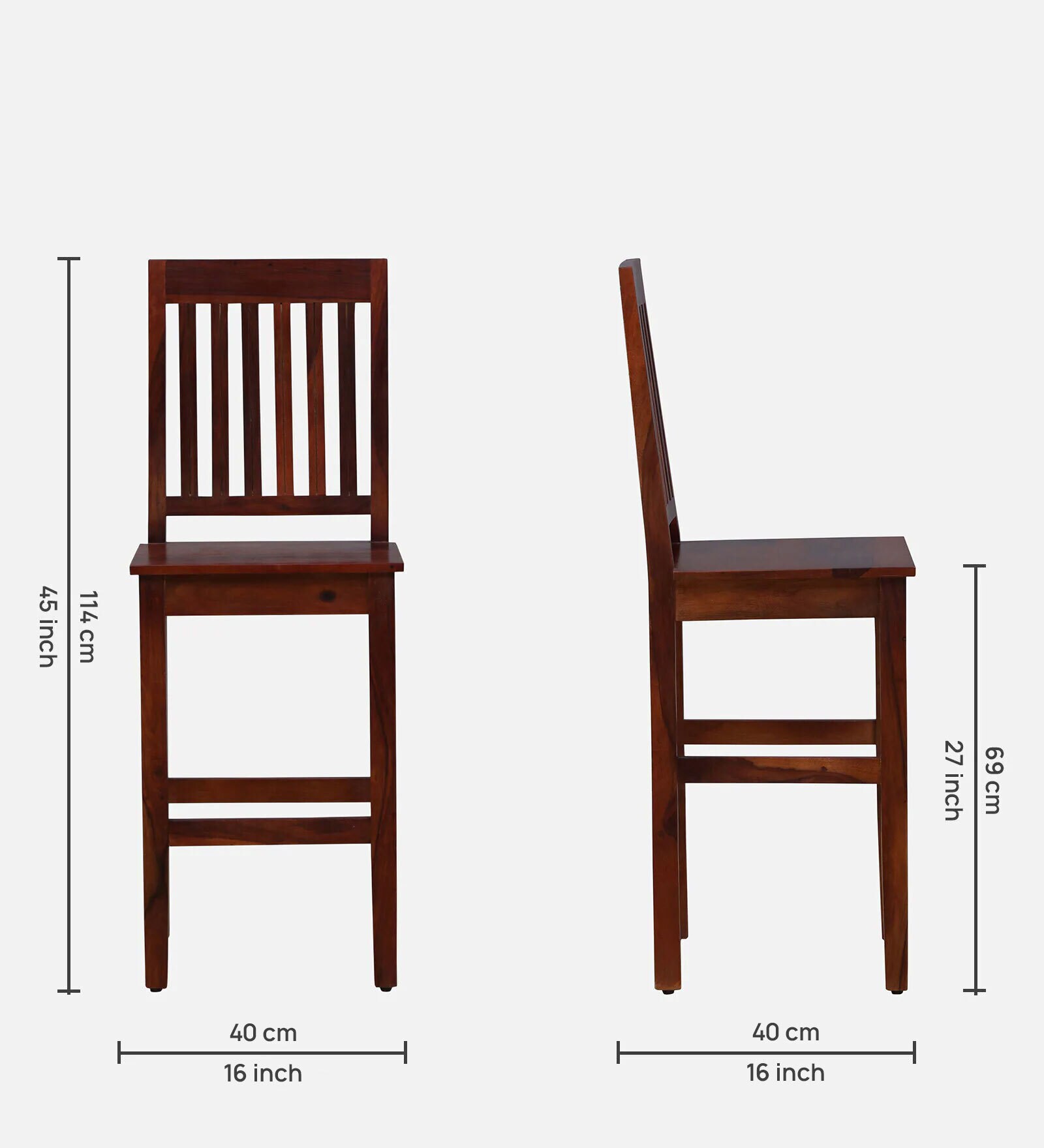 Varnexo Bar Chair in Honey Oak Finish - Image 6