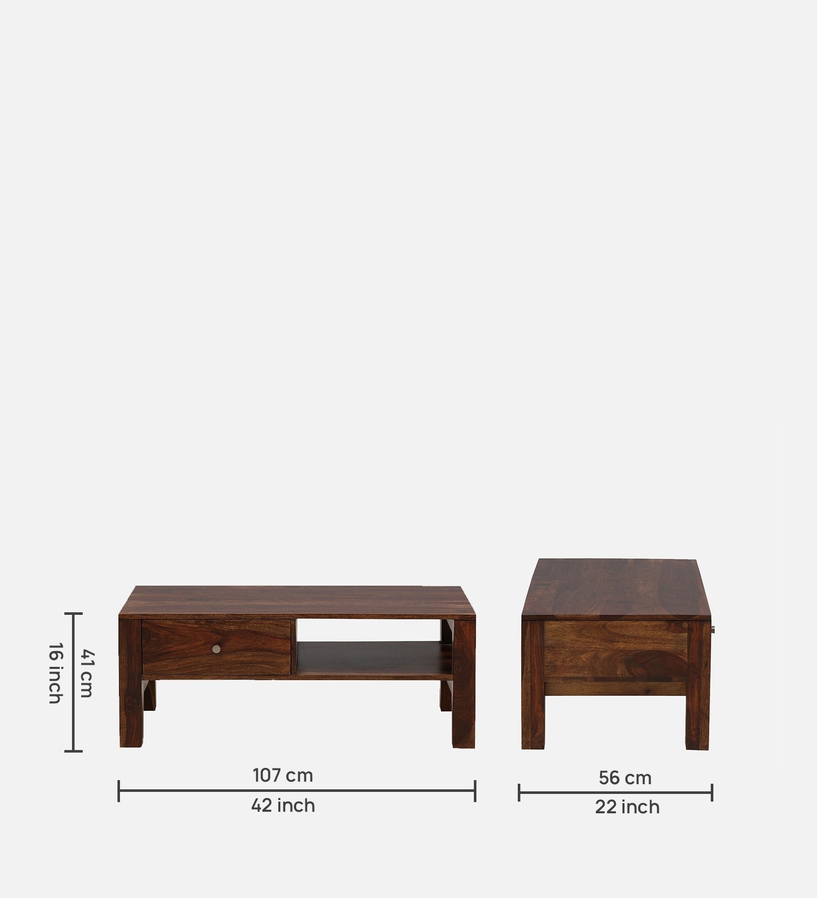Orvyn Sheesham Coffee Table in Provincial Teak Finish - Image 7